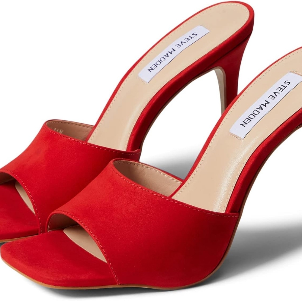 Steve Madden Red Stiletto Heels Elegant Mule